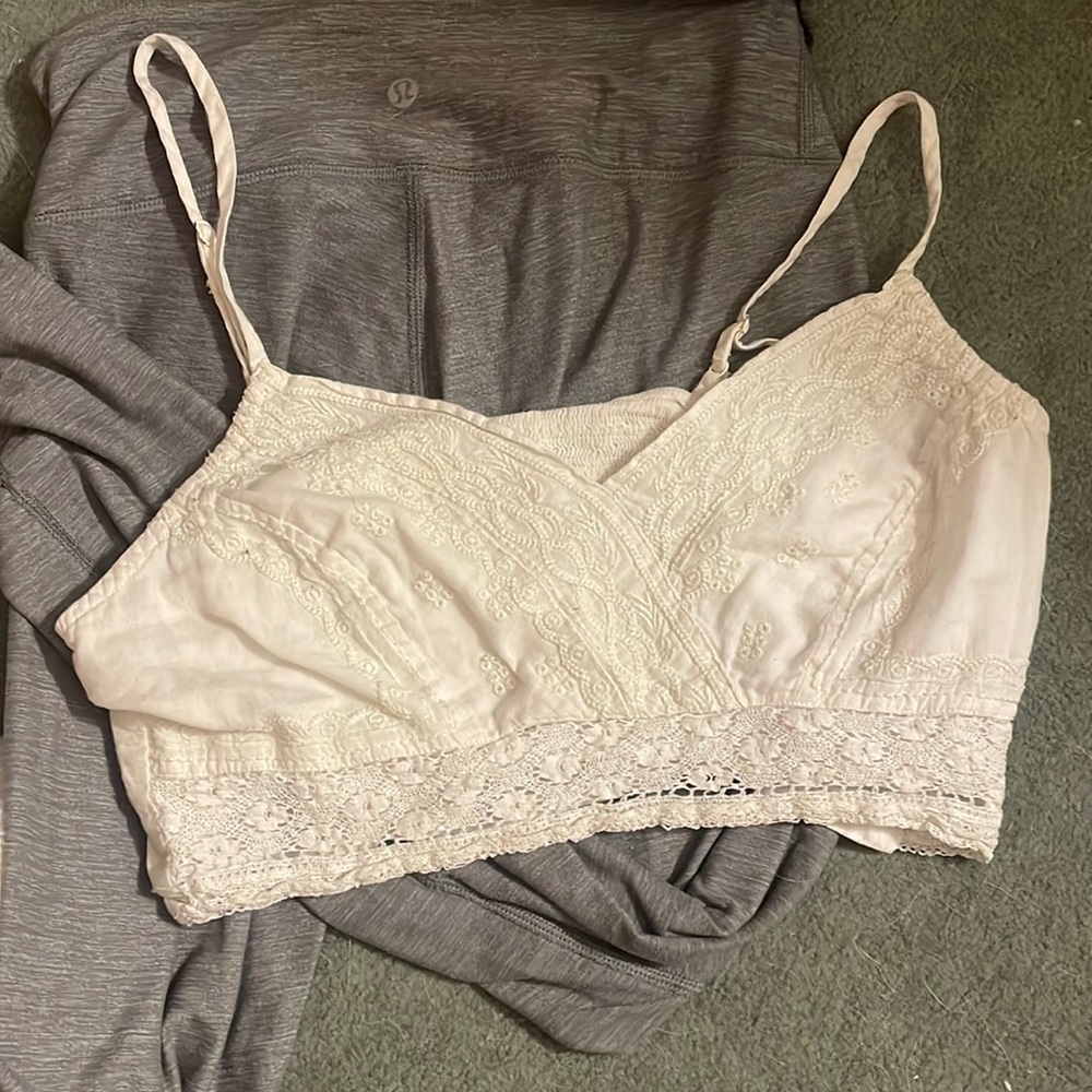 white lace bralette